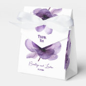Prachtige Paarse bloemenbruiloft Bedankdoosjes (Voorkant Zijde)