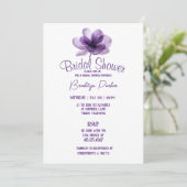 Prachtige Paarse bloemenbruiloft Kaart (Staand voorkant)