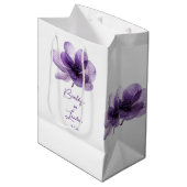 Prachtige Paarse bloemenbruiloft Medium Cadeauzakje (Voorkant Gekanteld)