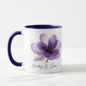 Prachtige Paarse bloemenbruiloft Mok (Links)