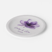 Prachtige Paarse bloemenbruiloft Papieren Bordje (Gekanteld)