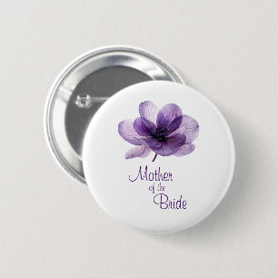 Prachtige Paarse Bloemmoeder van de Bruid Ronde Button 5,7 Cm