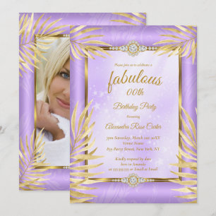 Prachtige paarse diamanten Gouden Palmen Feest Kaart