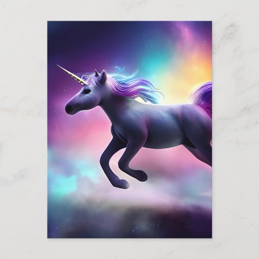 Prachtige Paarse eenhoorn Briefkaart (Voorkant)