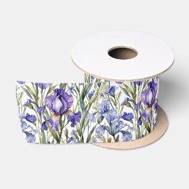Prachtige paarse en blauwe Iris Satijnen Lint