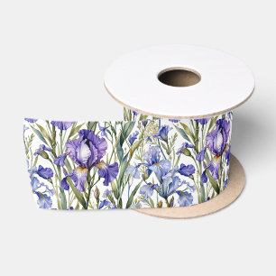 Prachtige paarse en blauwe Iris Satijnen Lint
