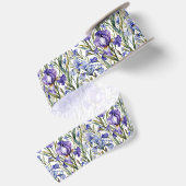 Prachtige paarse en blauwe Iris Satijnen Lint (Achterkant)