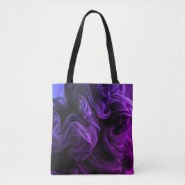 Prachtige paarse en donkerblauwe kronkels op deze tote bag