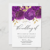 Prachtige Paarse en goudpels Kaart (Voorkant)