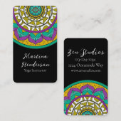 Prachtige Paarse en groene Mandala Visitekaartje (Voorkant / Achterkant)