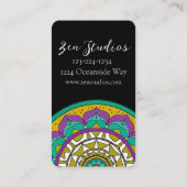 Prachtige Paarse en groene Mandala Visitekaartje (Achterkant)