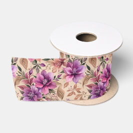 Prachtige paarse en mauve azalea's satijnen lint
