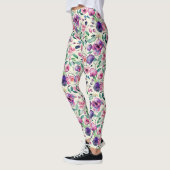 Prachtige Paarse en roze flessenpatronen Leggings (Links)