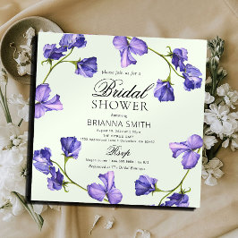 Prachtige Paarse Floral Bridal Shower Kaart