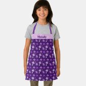 Prachtige Paarse Floral Daisy Flower Custom Kinder Schort (Insitu)