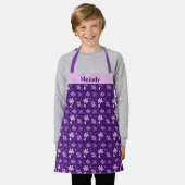 Prachtige Paarse Floral Daisy Flower Custom Kinder Schort (Gedragen)