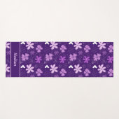 Prachtige Paarse Floral Daisy Flower Monogram Yogamat (Voorkant (horizontaal))