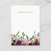 Prachtige Paarse Floral Earring Display Kaart Visitekaartje (Achterkant)