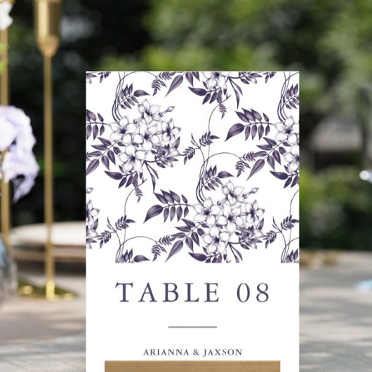 Prachtige Paarse Floral Wedding Kaart