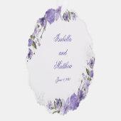 Prachtige Paarse Floral Wedding Ornament Kaart (Rechts)