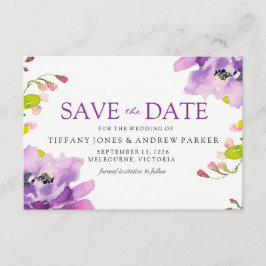 Prachtige Paarse Floral Wedding Save the Date