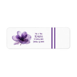 Prachtige Paarse Flower Return Adreslabels Etiket
