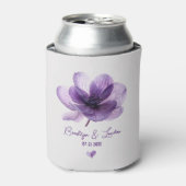 Prachtige Paarse Flower Wedding Koelbox Blikjeskoeler (Blikje Voorkant)