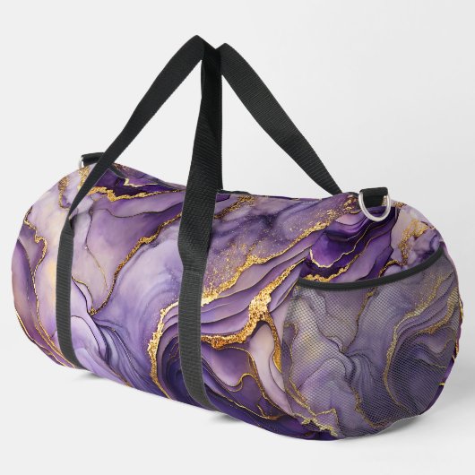 Prachtige Paarse gemarmerde grote plunjezak (Rechterhoek)