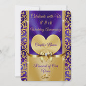 Prachtige paarse, gouden hernieuwingsuitnodigingen kaart (Voorkant)