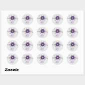 Prachtige Paarse gray Floral Wedding Stickers (Vel)