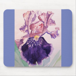 Prachtige Paarse Iris Aquarel Schildering Muismat