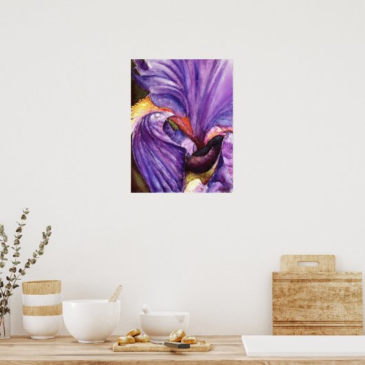 Prachtige Paarse Iris Art Print (Keuken)