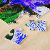 Prachtige Paarse Iris Artsy Floral Legpuzzel (Zijkant)