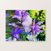 Prachtige Paarse Iris Artsy Floral Legpuzzel (Horizontaal)