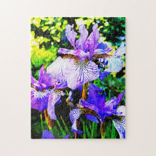 Prachtige Paarse Iris Artsy Floral Legpuzzel (Verticaal)