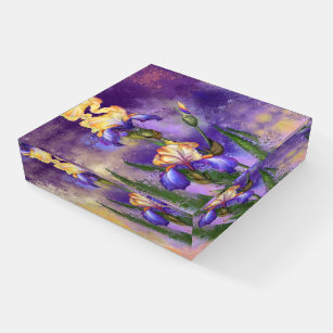 Prachtige Paarse Iris Flower Migned Art Painting