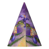 Prachtige Paarse Iris Flower Migned Art Painting Feesthoedjes (Achterkant)
