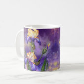 Prachtige Paarse Iris Flower Migned Art Painting Koffiemok (Voorkant links)
