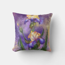 Prachtige Paarse Iris Flower Migned Art Painting