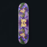Prachtige Paarse Iris Flower Migned Art Painting Persoonlijk Skateboard<br><div class="desc">Prachtige Paarse Iris Flower Migned Art Painting - Irises Flowers and Leaves</div>