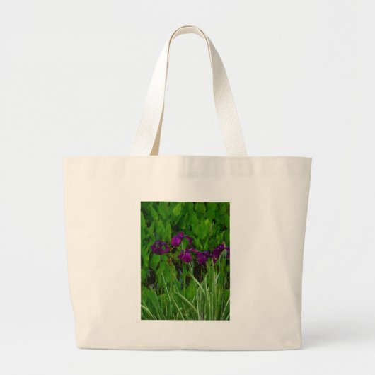 Prachtige Paarse Iris Grote Tote Bag (Voorkant)