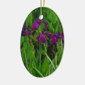 Prachtige Paarse Iris Keramisch Ornament (Links)