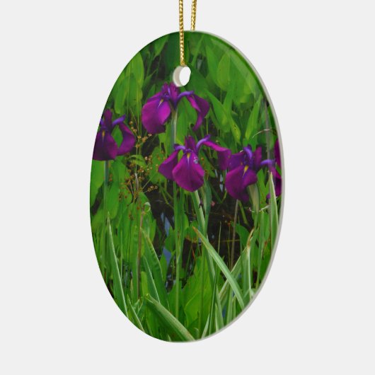 Prachtige Paarse Iris Keramisch Ornament (Links)