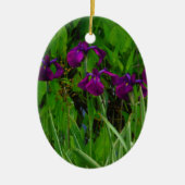 Prachtige Paarse Iris Keramisch Ornament (Voorkant)