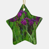 Prachtige Paarse Iris Keramisch Ornament (Links)