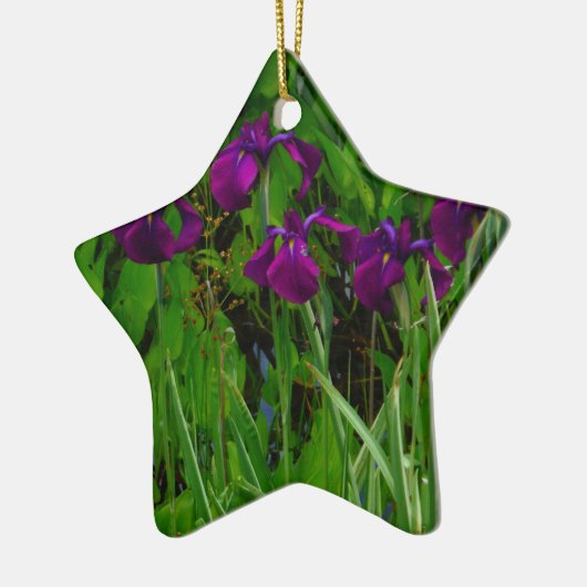 Prachtige Paarse Iris Keramisch Ornament (Links)