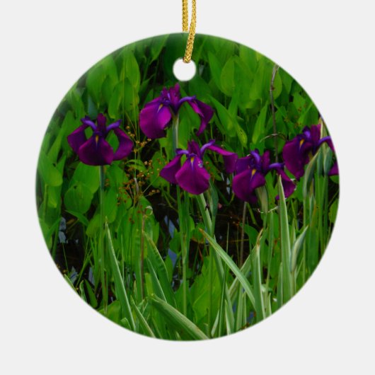 Prachtige Paarse Iris Keramisch Ornament (Voorkant)