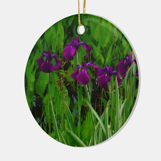 Prachtige Paarse Iris Keramisch Ornament (Links)