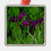 Prachtige Paarse Iris Metalen Ornament (Voorkant)