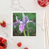 Prachtige Paarse Iris Napkins Servet (Insitu)